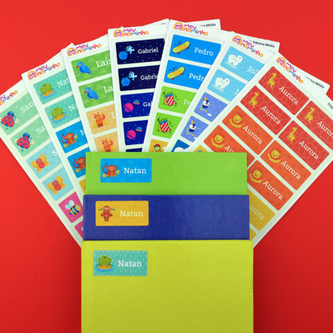 Etiquetas Escolares Medias Ilustradas