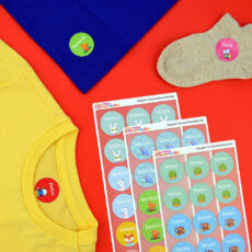 Etiquetas Escolares - Etiquetas Termocolantes Quadradinha Ilustrada