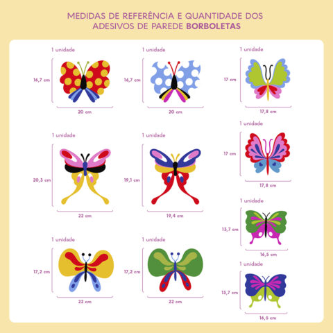 Adesivo de Parede Decoração - Borboletas Metamorfose