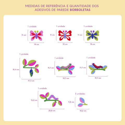 Adesivo de Parede Decoração - Borboletas Metamorfose