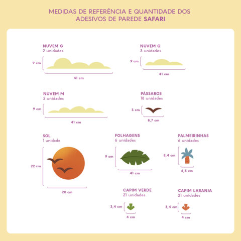 Adesivo de Parede Decoração - Safari