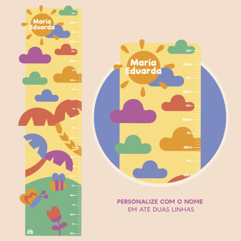 Regua de Crescimento Adesiva Universo Cores