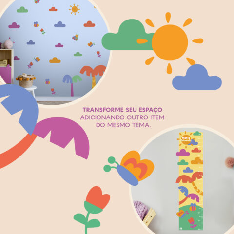 Regua de Crescimento Adesiva Universo Cores