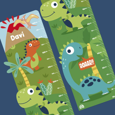 Regua de Crescimento Adesiva Dinossauros