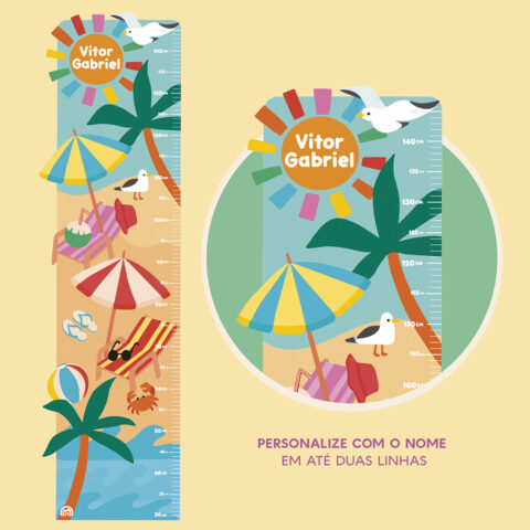 Regua de Crescimento Adesiva Ferias de Verão