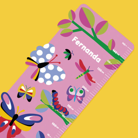 Regua de Crescimento Adesiva Metamorfose Borboletas