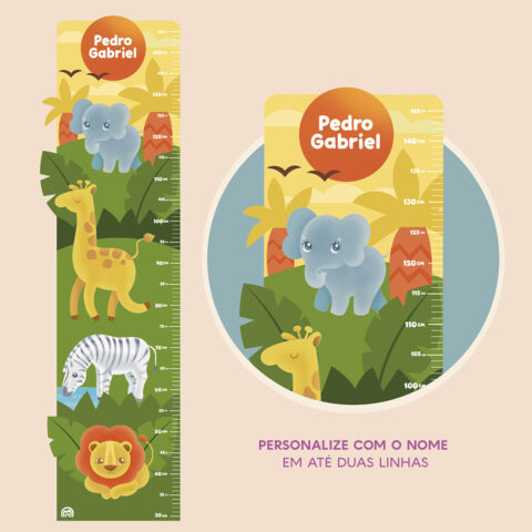 Regua de Crescimento Adesiva Safari